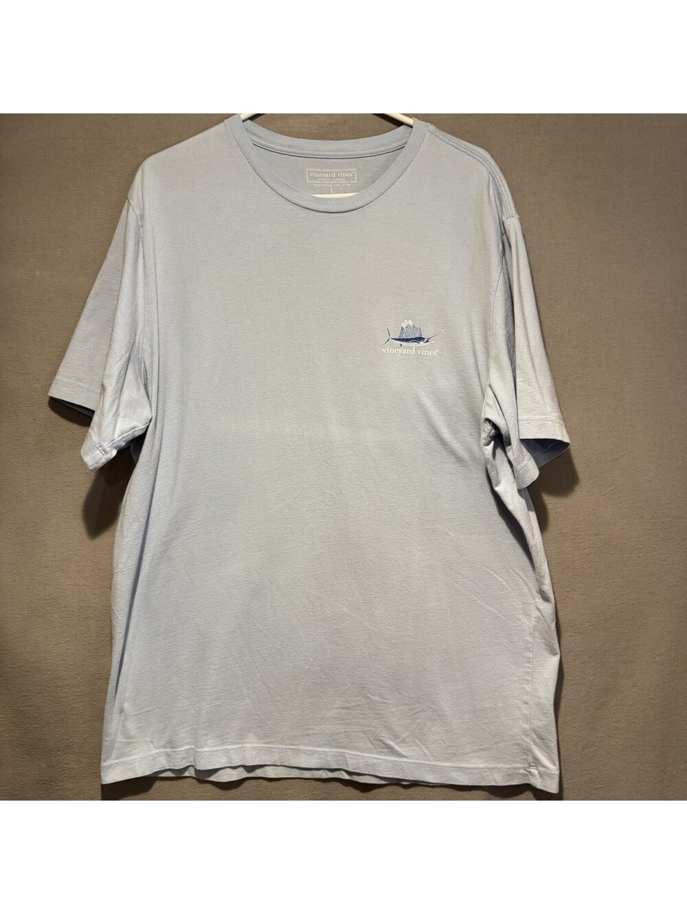 Vineyard Vines Mens Short Sleeve T-Shirt Tee Size Large Blue Sailfish Cotton